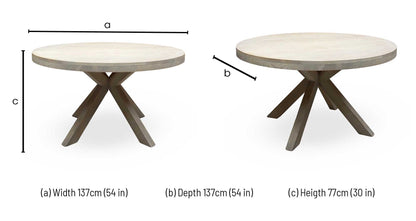 'Falun' Smoked Oak Solid Oak Round Dining Table