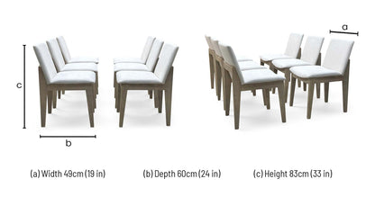 'Falun' Light Grey Fabric Set of 6 Dining Chairs