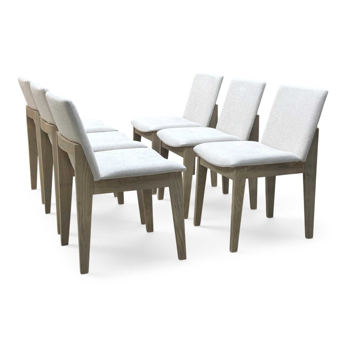 'Falun' Light Grey Fabric Set of 6 Dining Chairs