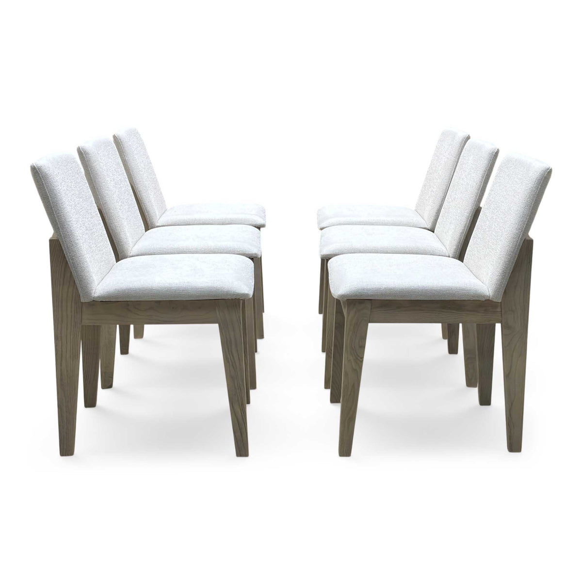 'Falun' Light Grey Fabric Set of 6 Dining Chairs
