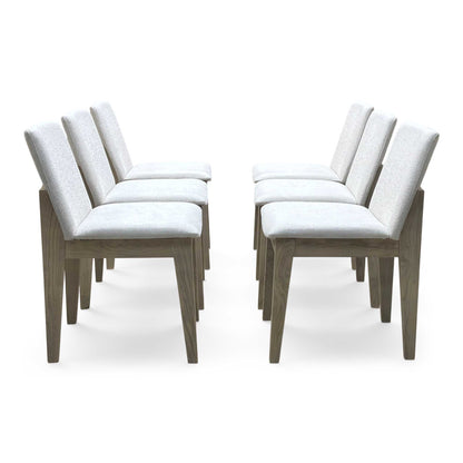 'Falun' Light Grey Fabric Set of 6 Dining Chairs