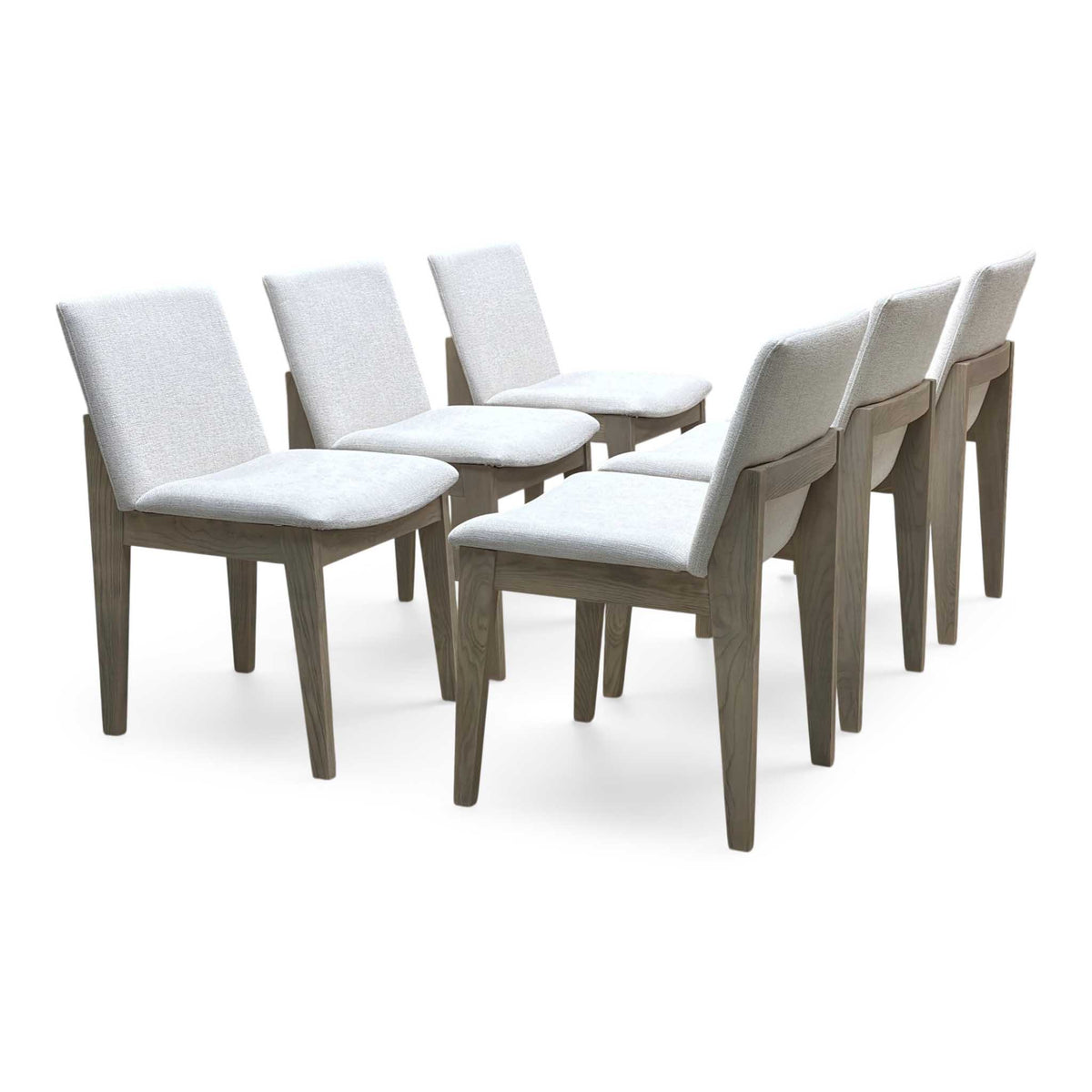 'Falun' Light Grey Fabric Set of 6 Dining Chairs