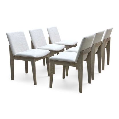 'Falun' Light Grey Fabric Set of 6 Dining Chairs