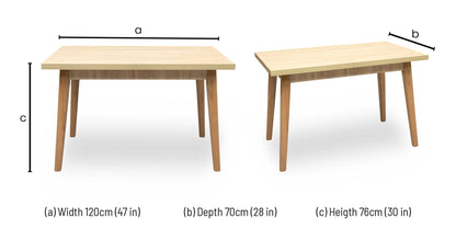 'Darius' Light Oak Solid Oak Dining Table with Beech Legs
