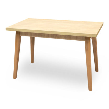 'Darius' Light Oak Solid Oak Dining Table with Beech Legs