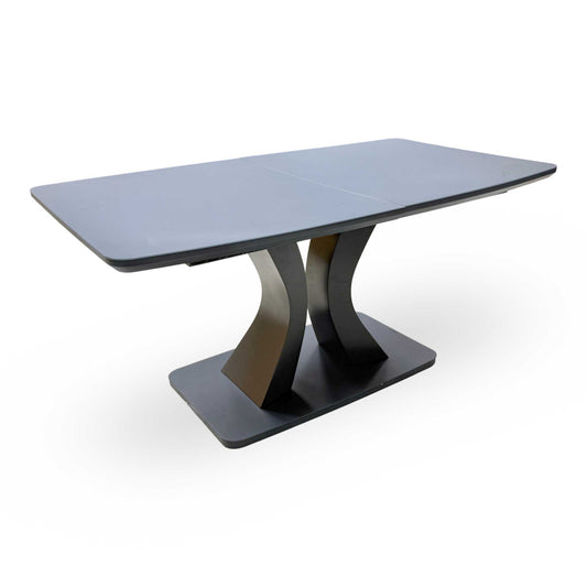 'Daiva' Graphite Grey High Gloss Extending Dining Table