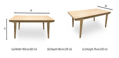 ‘Cooper’ Light Oak Veneer Large Dining Table
