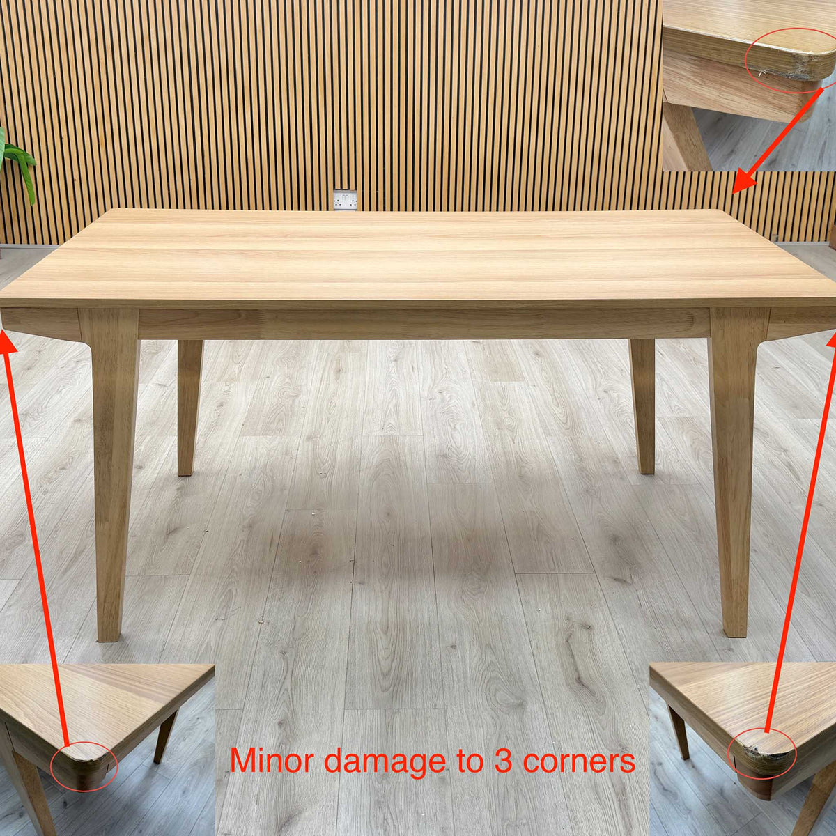 ‘Cooper’ Light Oak Veneer Large Dining Table