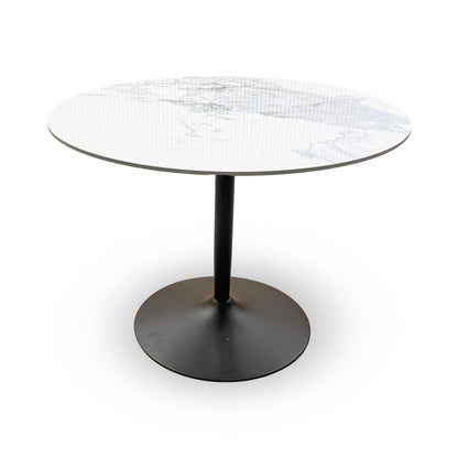 'Cody' White Ceramic Top Small Round Dining Table