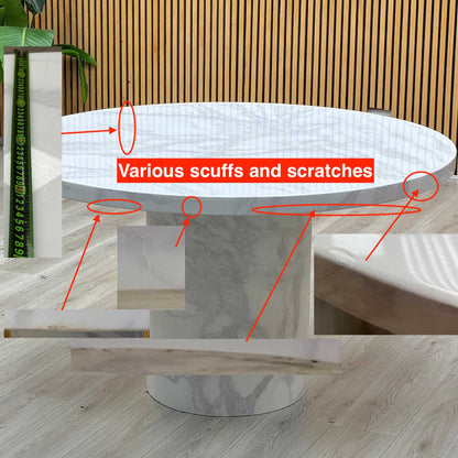 Carra White Ceramic Top Round Dining Table – view 7