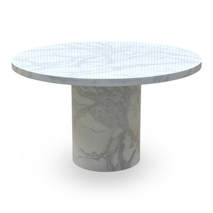 Carra White Ceramic Top Round Dining Table