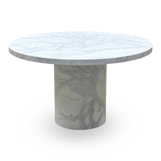 Carra White Ceramic Top Round Dining Table