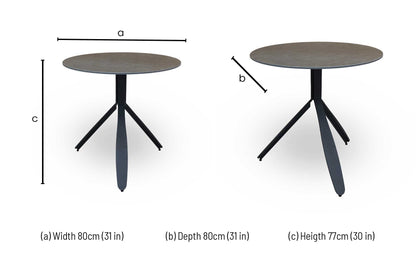 'Jacob' Black Ceramic Top Round Dining Table