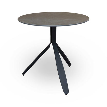 'Jacob' Black Ceramic Top Round Dining Table