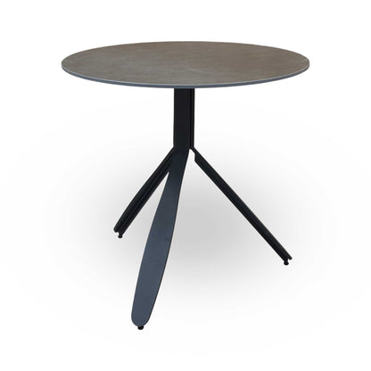 'Jacob' Black Ceramic Top Round Dining Table