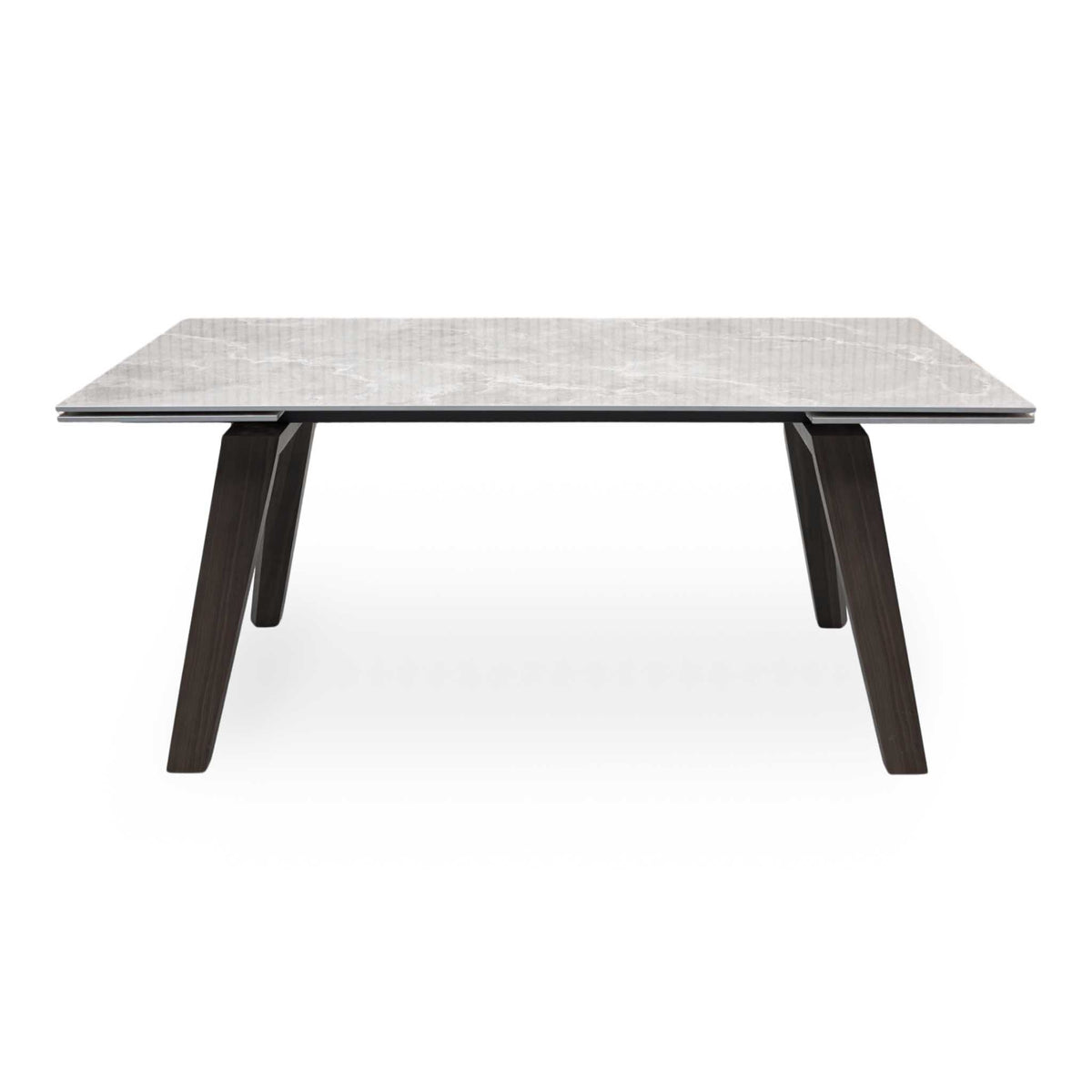 Axton Grey Marble Effect Sintered Stone Top Draw Leaf Extending Dining Table – view 3