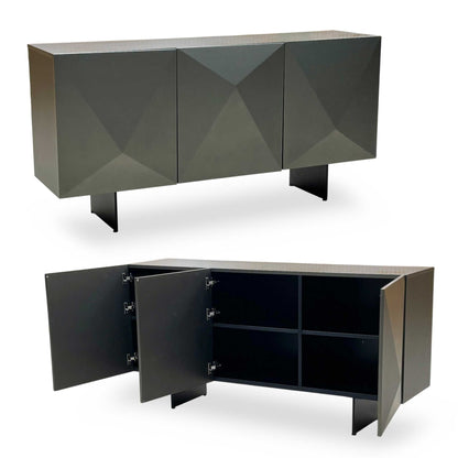 'Atlas' Grey Painted Finish 3 Door Sideboard