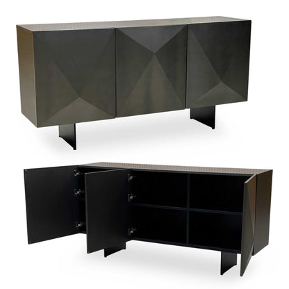 'Atlas' Grey Painted Finish 3 Door Sideboard