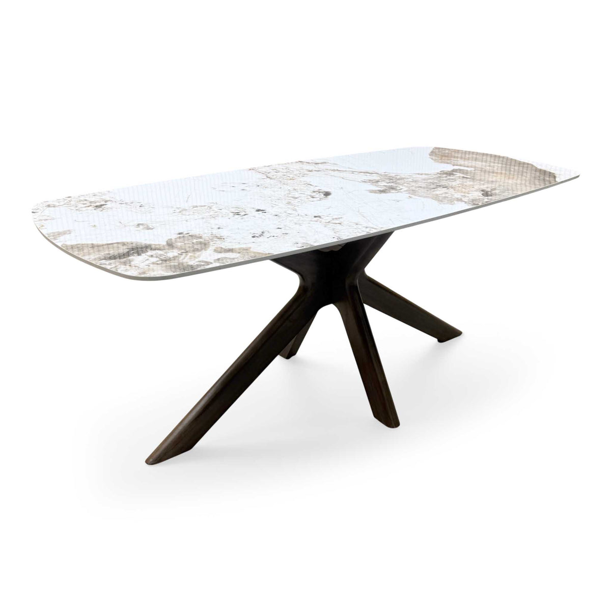 'Ariya' Marble Effect Sintered Stone Top Dining Table