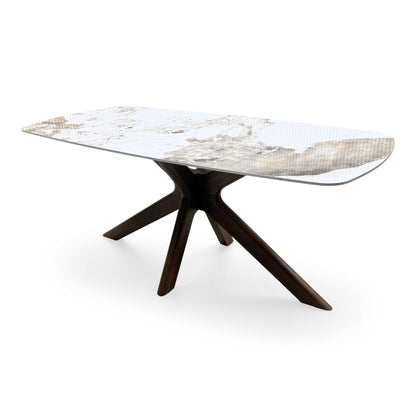 'Ariya' Marble Effect Sintered Stone Top Dining Table