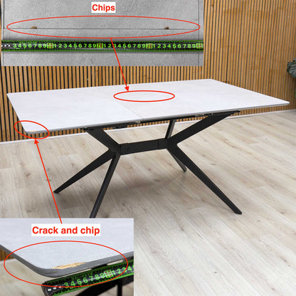 ‘Lia’ Grey Veneer Small Extending Dining Table