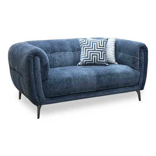 Ideal Home 'Sienna' Hudson Ocean Blue Fabric Cuddler Chair