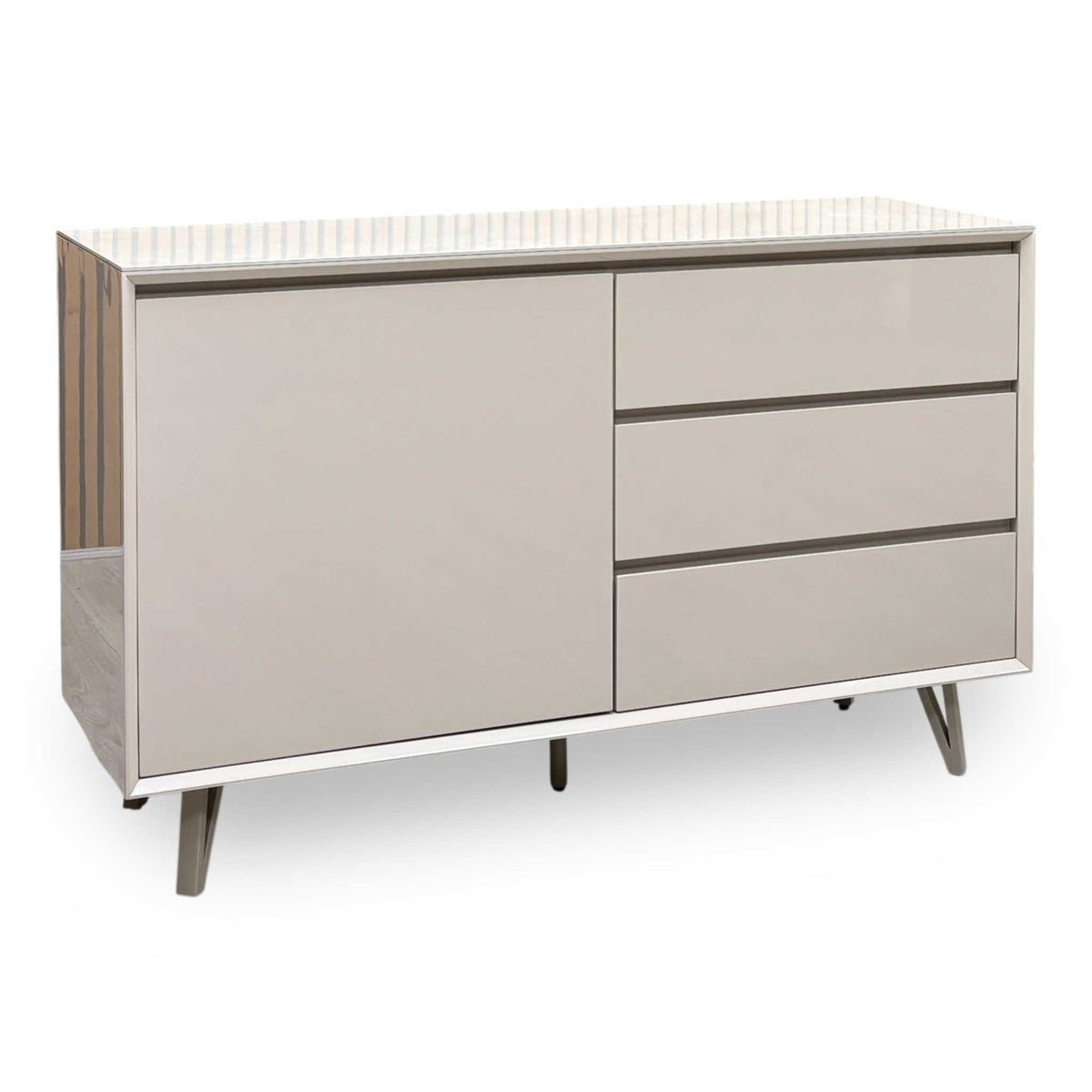 ‘Mirage’ Taupe Ceramic Top 1 Door 3 Drawer Sideboard