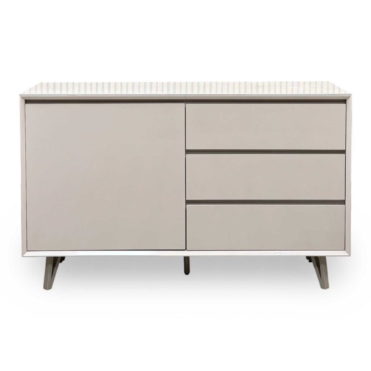 ‘Mirage’ Taupe Ceramic Top 1 Door 3 Drawer Sideboard