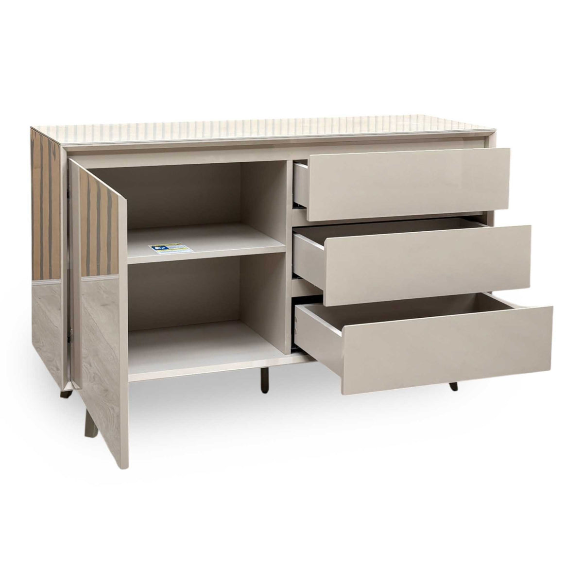 ‘Mirage’ Taupe Ceramic Top 1 Door 3 Drawer Sideboard