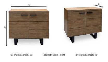 'Jupiter' Dark Oak Solid Oak 2 Door Sideboard
