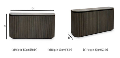 'Jai' Dark Oak Solid Oak 4 Door 1 Drawer Sideboard
