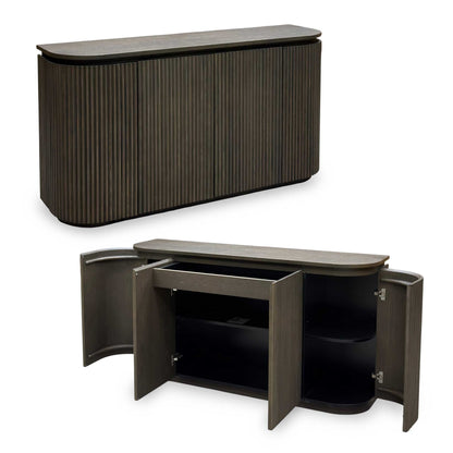 'Jai' Dark Oak Solid Oak 4 Door 1 Drawer Sideboard