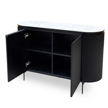 'Crete' White Ceramic Top 2 Door Sideboard