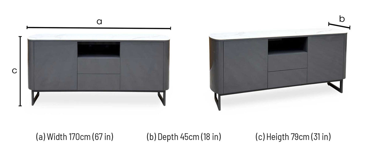Carrera Ceramic Top 2 Door 2 Drawer Sideboard – view 13