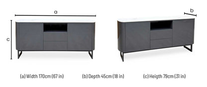 Carrera Ceramic Top 2 Door 2 Drawer Sideboard – view 13