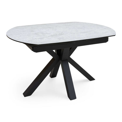 'Raul' Silver Ceramic Top 130cm Swivel Extending Dining Table