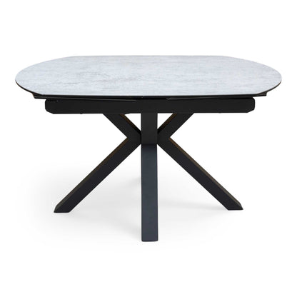 'Raul' Silver Ceramic Top 130cm Swivel Extending Dining Table