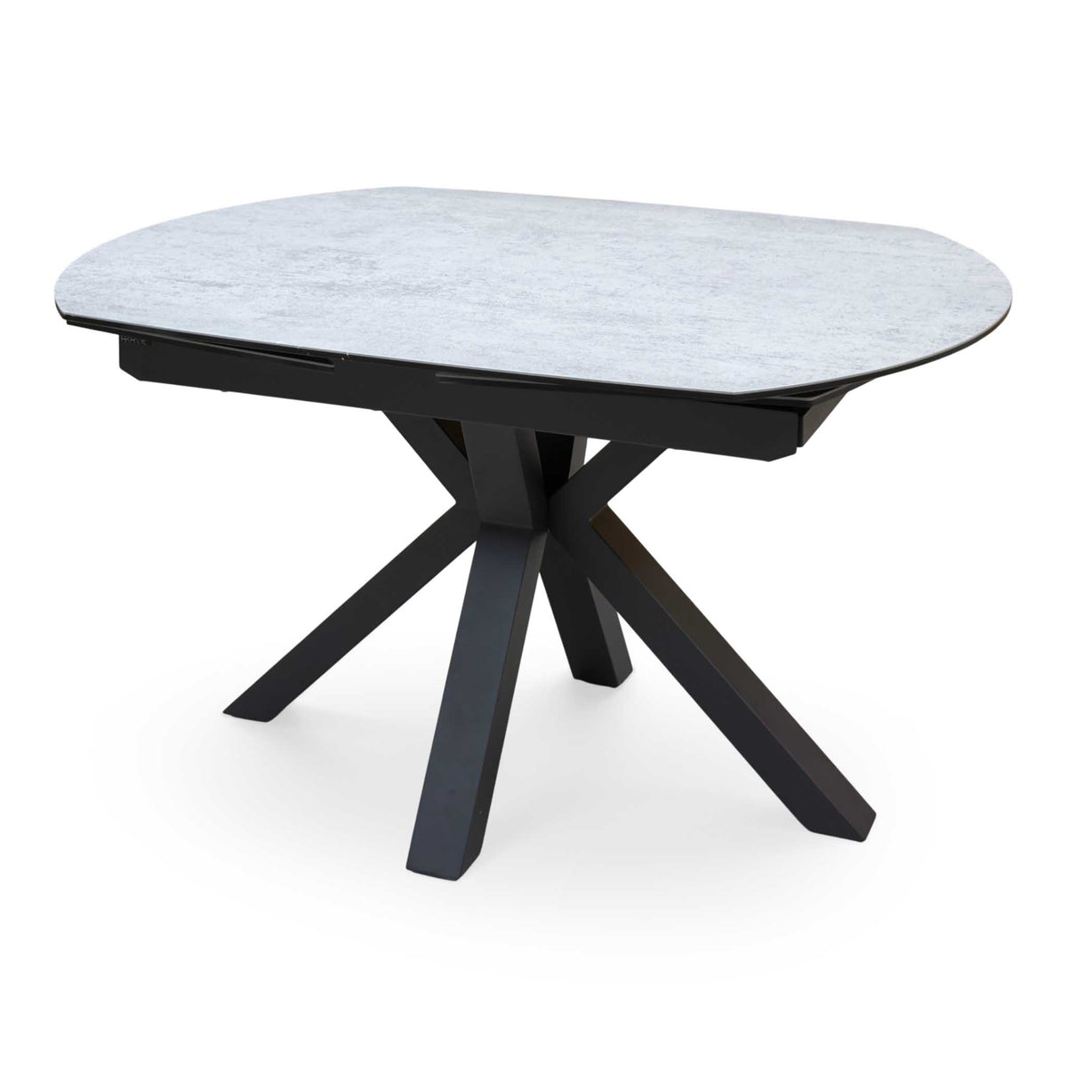 'Raul' Silver Ceramic Top 130cm Swivel Extending Dining Table