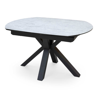 'Raul' Silver Ceramic Top 130cm Swivel Extending Dining Table