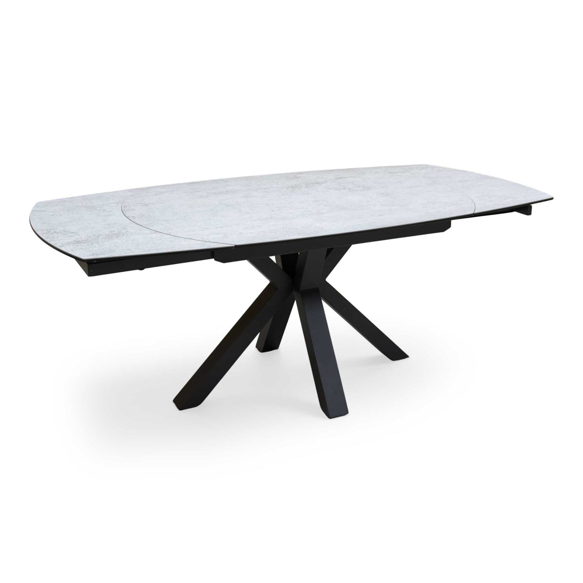 'Raul' Silver Ceramic Top 130cm Swivel Extending Dining Table