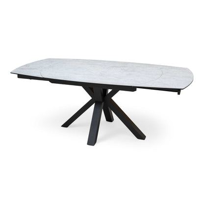 'Raul' Silver Ceramic Top 130cm Swivel Extending Dining Table
