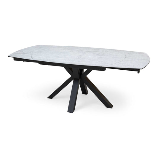 Raul Silver Ceramic Top 130cm Swivel Extending Dining Table