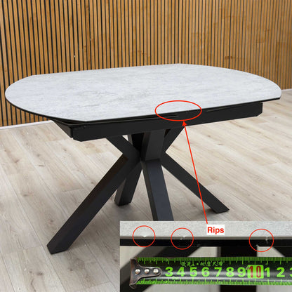 'Raul' Silver Ceramic Top 130cm Swivel Extending Dining Table