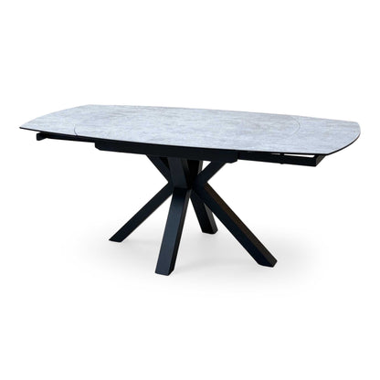 'Raul' Silver Ceramic Top 120cm Swivel Extending Dining Table
