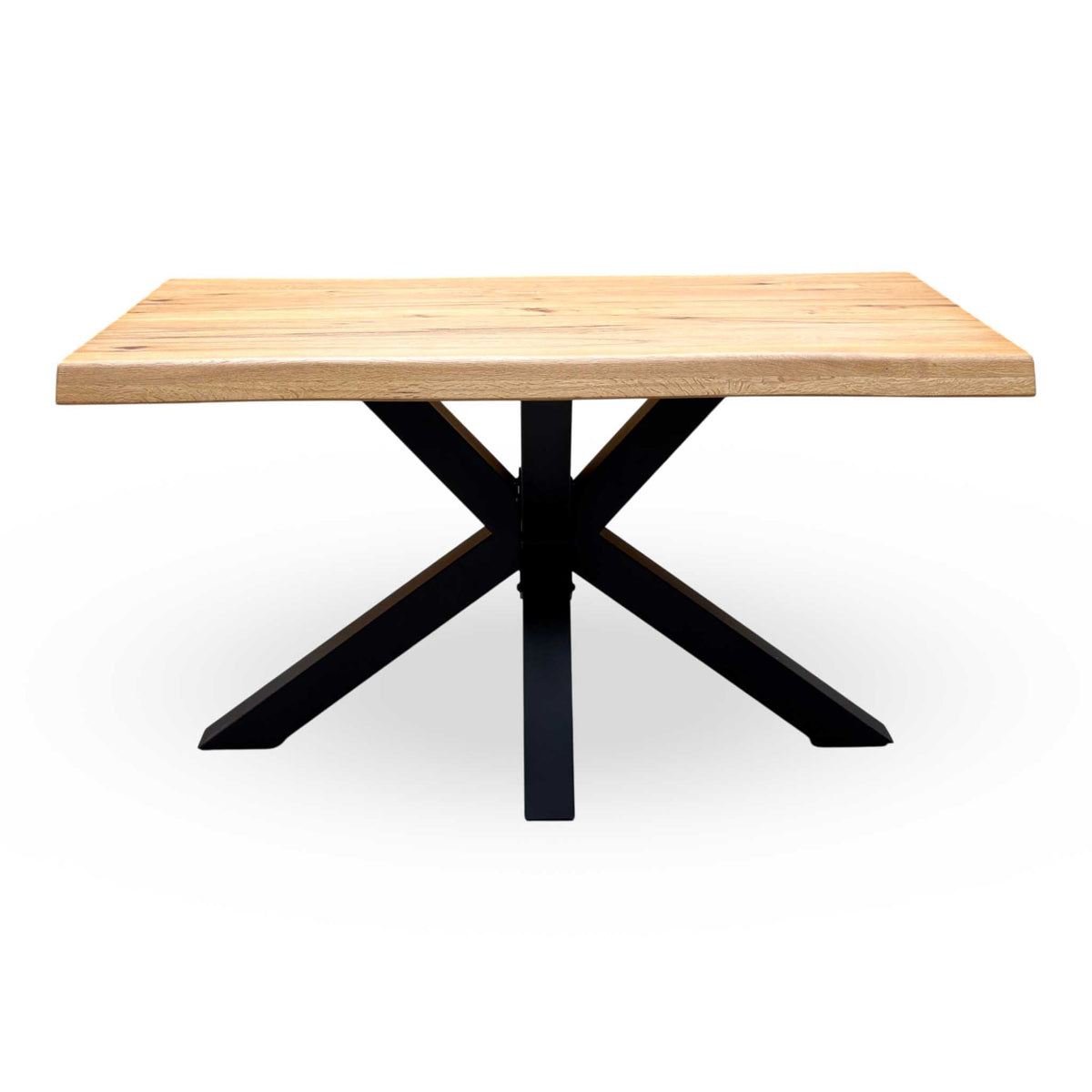 Bodahl 'Njord' 1 Oil Solid Oak Raw Edge 140cm Dining Table with Metal Star Base