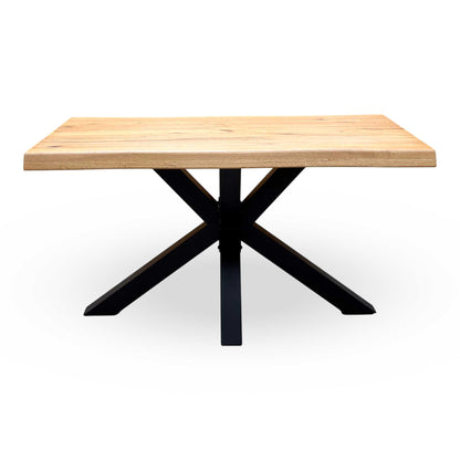 Bodahl 'Njord' 1 Oil Solid Oak Raw Edge 140cm Dining Table with Metal Star Base