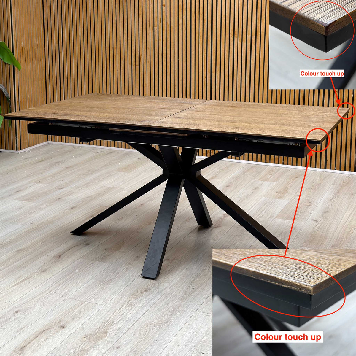 Jupiter’ Dark Oak 160cm Pop Up Extending Dining Table