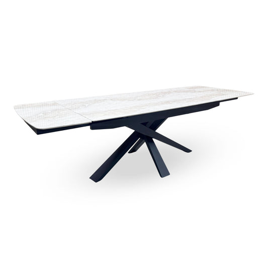 ‘Germain’ Real Marble Top Large Extending Dining Table
