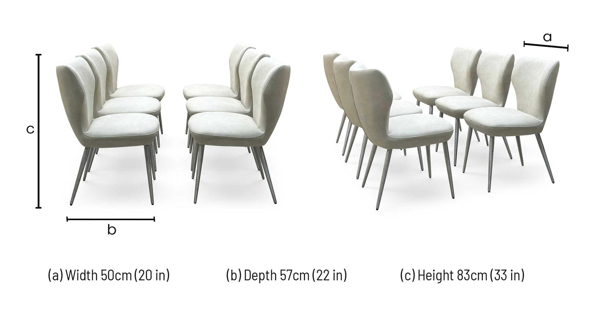 Elegante Ivory White Faux Leather Set of 6 Dining Chairs – view 7