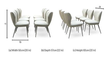Elegante Ivory White Faux Leather Set of 6 Dining Chairs – view 7